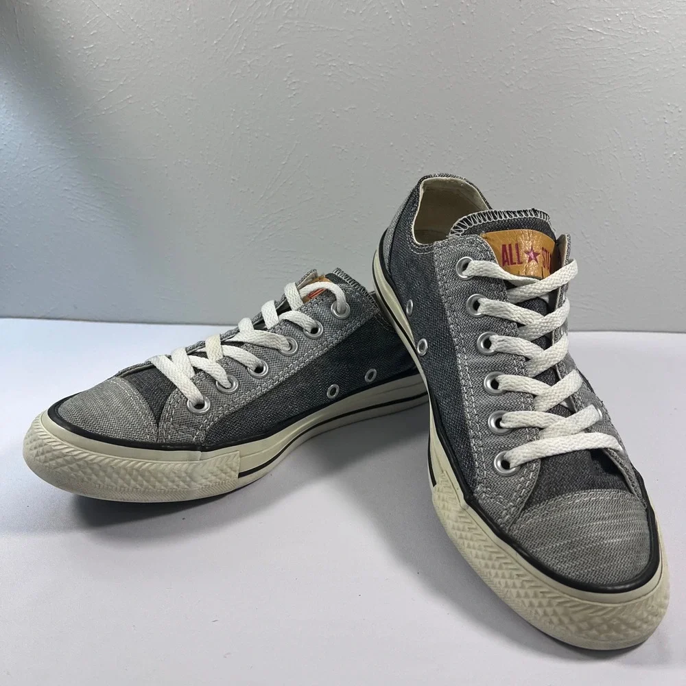Converse All Star Low Top Gray Denim Sneakers Casual Shoes Unisex W 8 M‎ 6